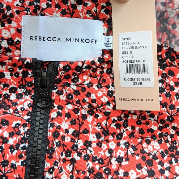 Rebecca Minkoff Clover Jumpsuit Red Multicolor Small NWT - Picture 5 of 9